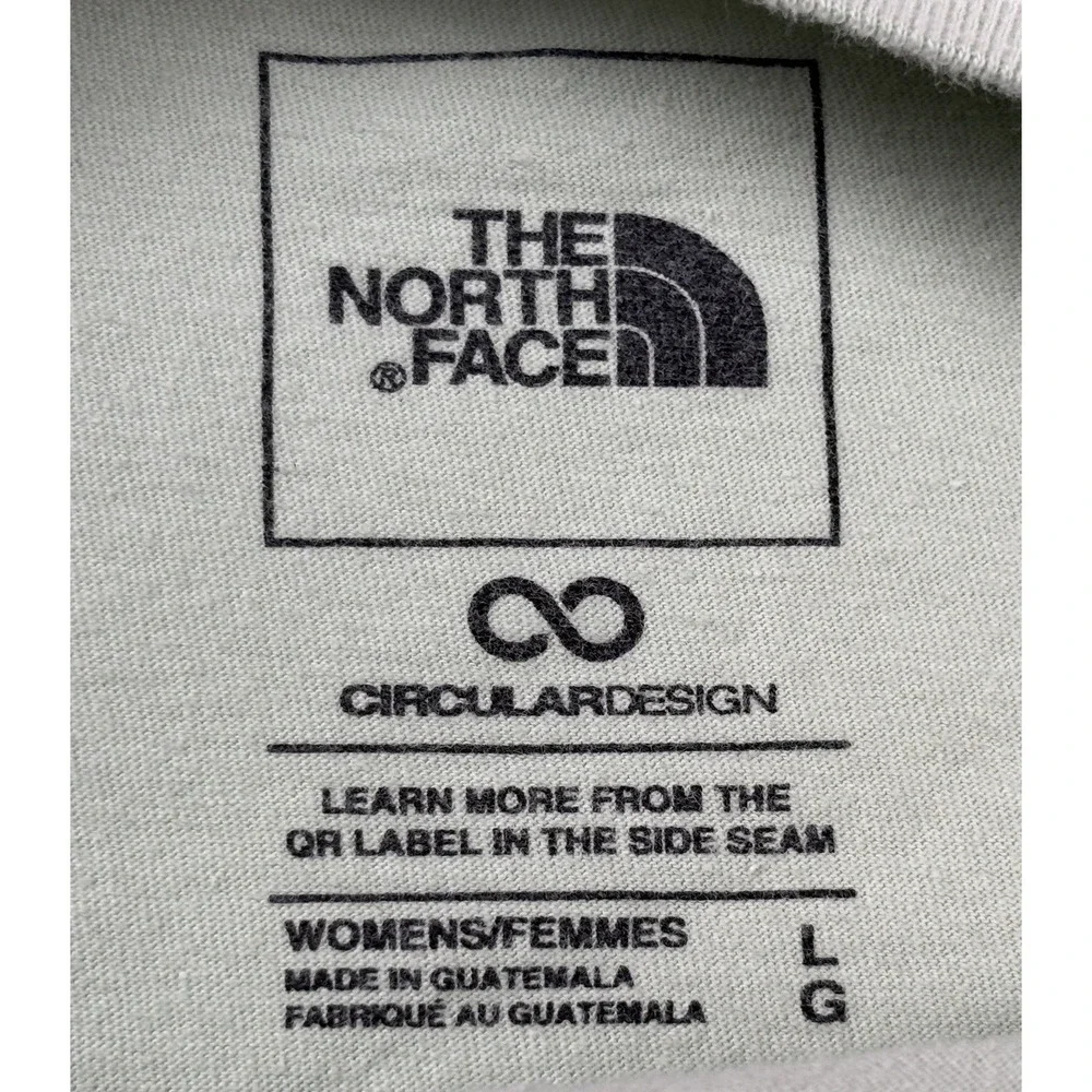 The North Face Womens Large Green Floral Logo T Shirt Outdoor Hiking - Picture 5 of 7
